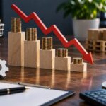 Declining gross profit margin represented by shrinking profits and rising business costs
