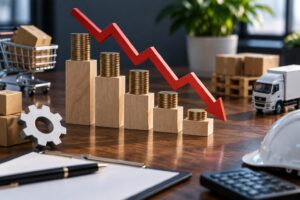 Declining gross profit margin represented by shrinking profits and rising business costs