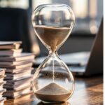 Hourglass representing working capital and the time it takes business activity to convert back into cash